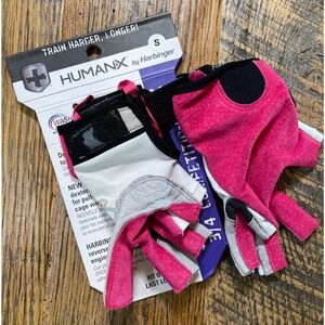 HumanX by Harbinger 3/4 Competition Weightlifting Gloves Pink White Small NEW